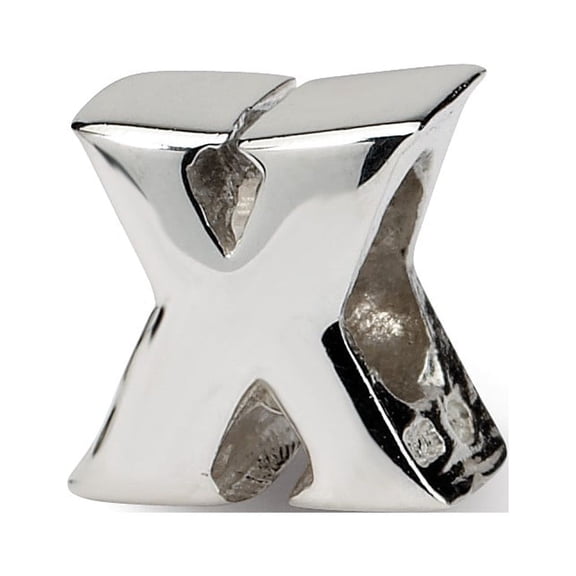 925 Sterling Silver Reflections Letter X Bead; for Adults and Teens; for Women and Men