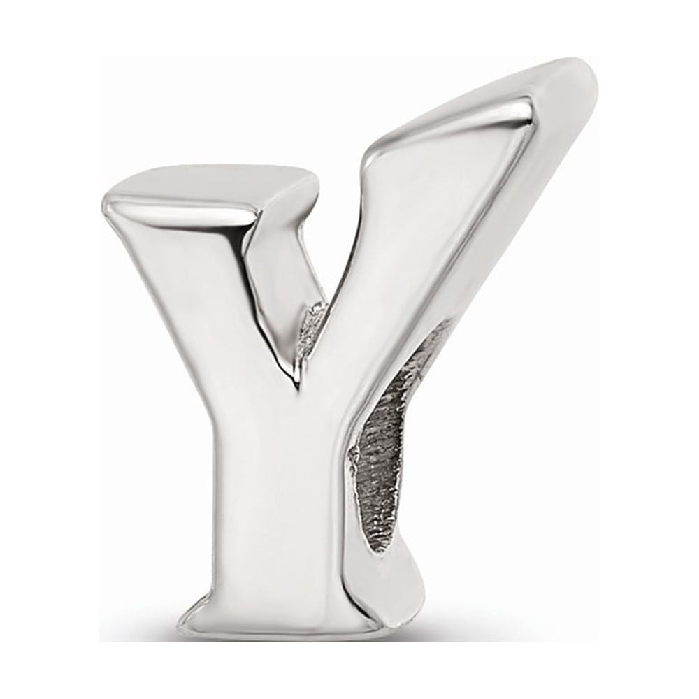 925 Sterling Silver Reflections Letter Y Bead; for Adults and Teens; for Women and Men