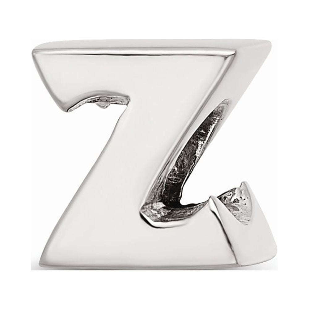 925 Sterling Silver Reflections Letter Z Bead; for Adults and Teens; for Women and Men