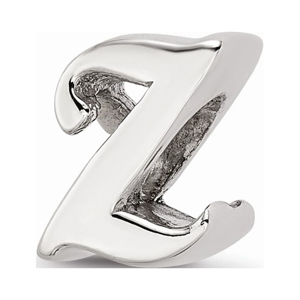 925 Sterling Silver Reflections Letter Z Script Bead; for Adults and Teens; for Women and Men