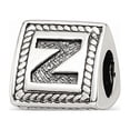 thumbnail image 1 of 925 Sterling Silver Reflections Letter Z Triangle Block Bead; for Adults and Teens; for Women and Men, 1 of 1