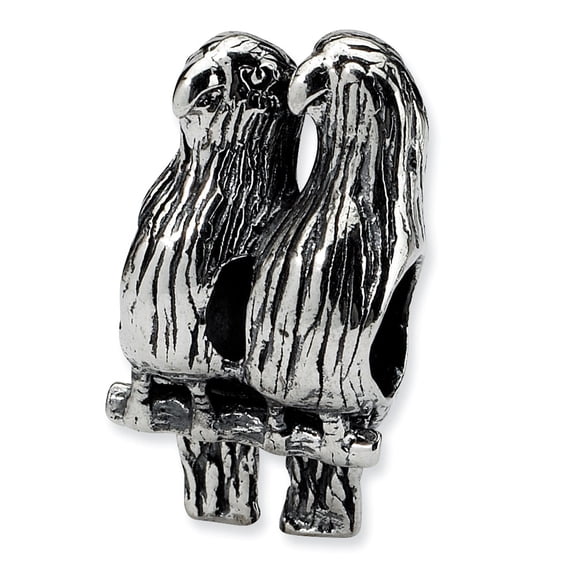 925 Sterling Silver Reflections Love Birds Bead; for Adults and Teens; for Women and Men