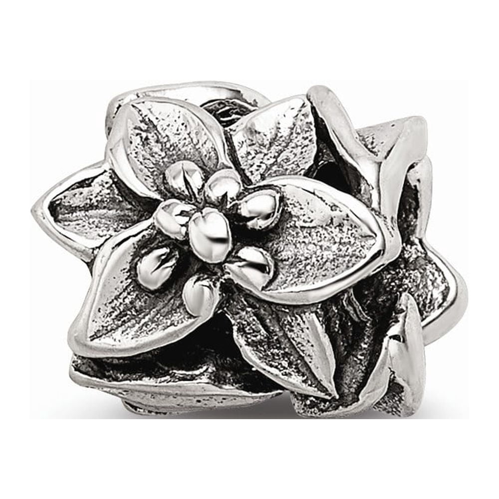 925 Sterling Silver Reflections Plumeria Floral Bead; for Adults