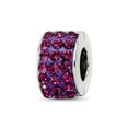 thumbnail image 1 of 925 Sterling Silver Reflections Purple Crystal Bead Charm 9.09x5.45mm Wide Pendant Necklace for Women, 1 of 2