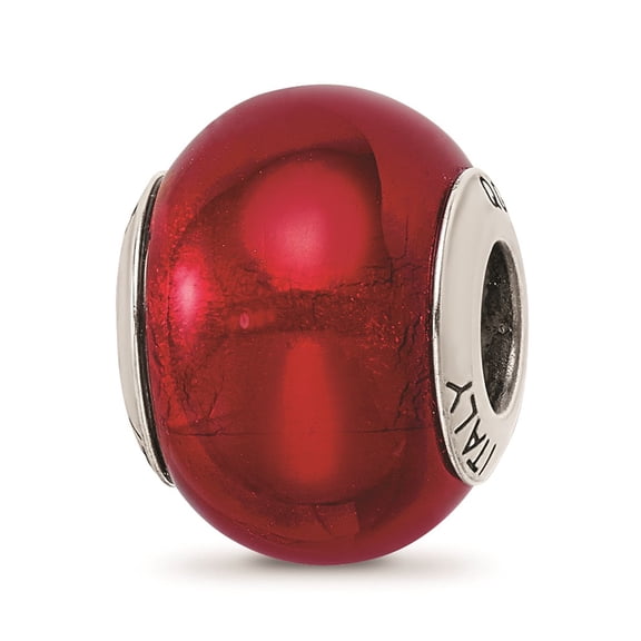 925 Sterling Silver Reflections Red Italian Murano Glass Bead Charm Pendant Fine Jewelry For Women Gifts For Her