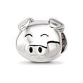 thumbnail image 1 of 925 Sterling Silver Reflections Rhodium Plated Enamel Pig Bead 11.04x10.38mm Wide Charm Pendant Necklace for Women, 1 of 2
