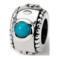 thumbnail image 1 of Sterling Silver Reflections SimStars Simulated Turquoise Cubic Zirconia Bead Charm - Measures 8.18x5.45mm Wide, 1 of 2