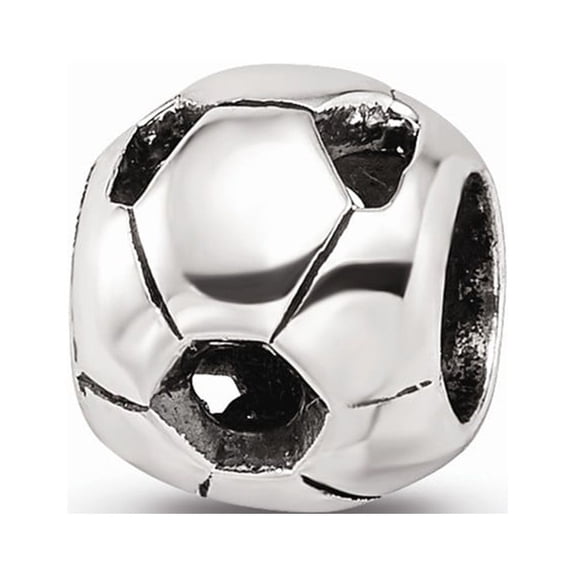 925 Sterling Silver Reflections Soccer Ball Bead; for Adults and Teens; for Women and Men