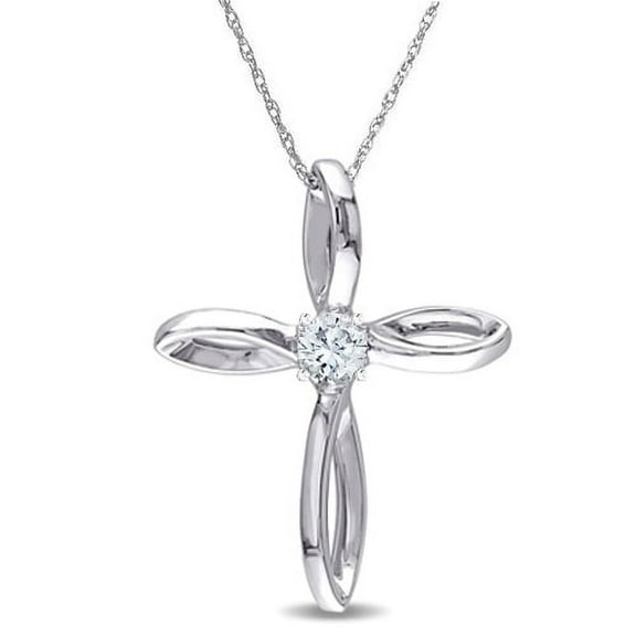 925 Sterling Silver Religious Christian Cross Necklace and Pendant Ribbon Infinity