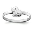 thumbnail image 1 of 925 Sterling Silver Rh Plated Polished Kitty Cat Ring Size 4 Ring - .8 Grams, 1 of 2