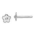 thumbnail image 1 of 925 Sterling Silver Rh Plated Flowers Post Earrings 5.6x5.54mm Wide Stud Earring for Women, 1 of 2