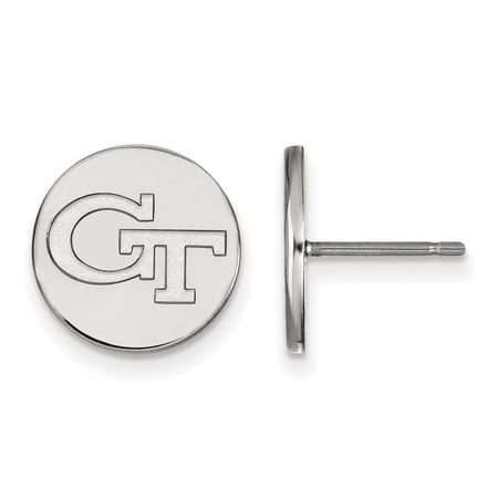 925 Sterling Silver Rh-p LogoArt Georgia Institute of Technology Small Disc Earrings; for Adults and Teens; for Women and Men