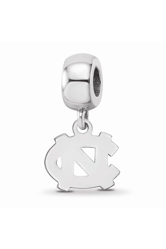 925 Sterling Silver Rh-p LogoArt University of North Carolina XS Dangle Bead Charm Pendant; for Adults and Teens; for Women and Men