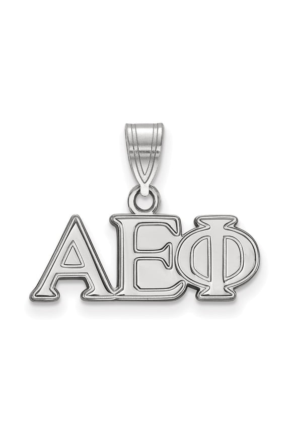 925 Sterling Silver Rh-plated LogoArt Alpha Epsilon Phi Medium Pendant; for Adults and Teens; for Women and Men