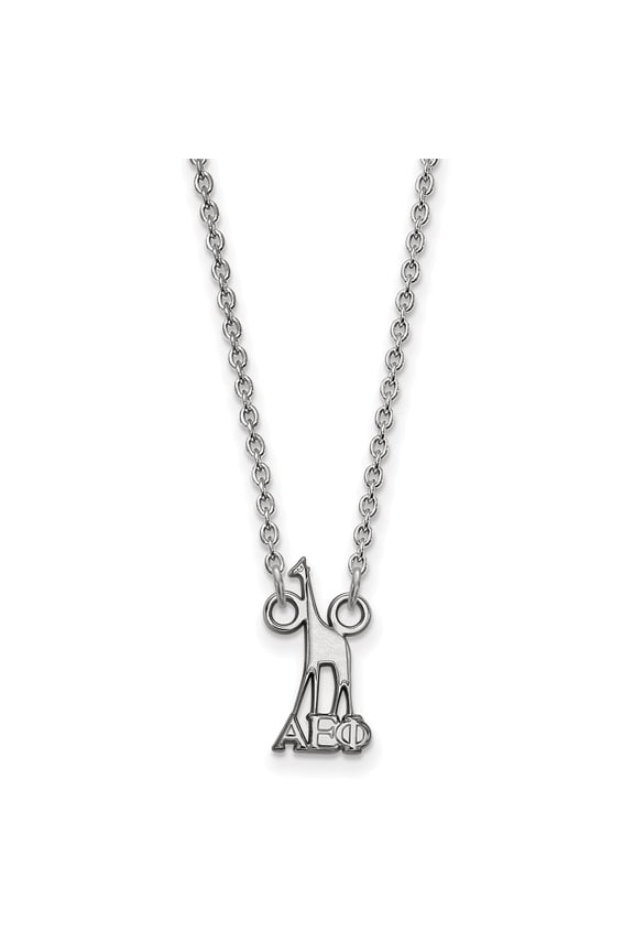 925 Sterling Silver Rh-plated LogoArt Alpha Epsilon Phi XS Pend w/Necklace