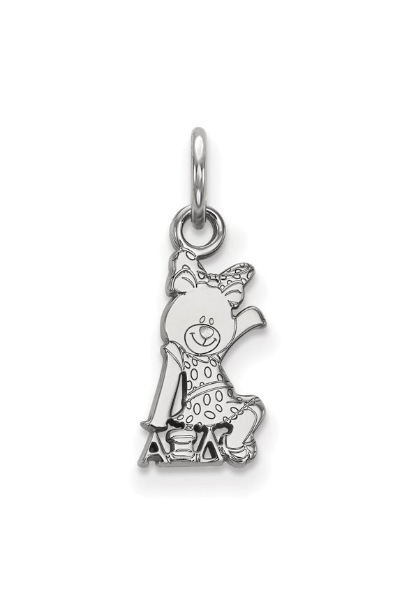 925 Sterling Silver Rh-plated LogoArt Alpha Xi Delta XS Pendant; for Adults and Teens; for Women and Men