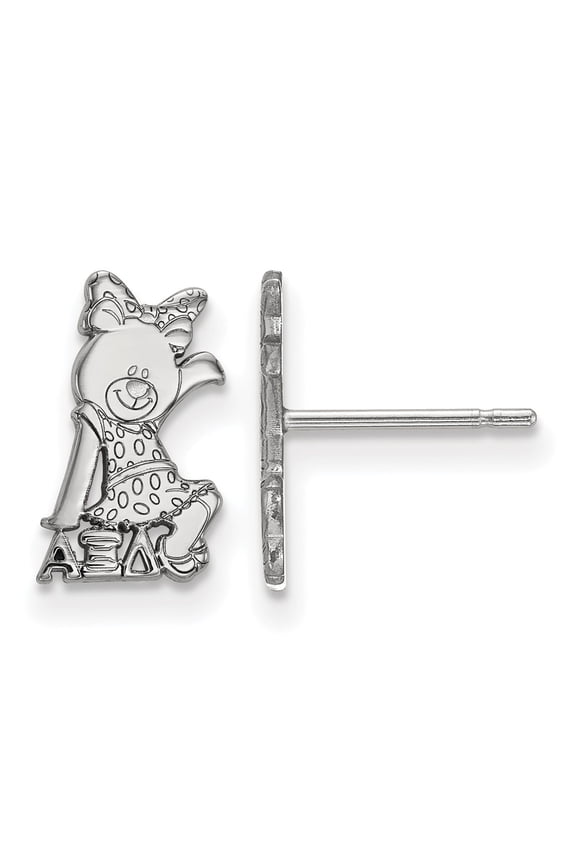925 Sterling Silver Rh-plated LogoArt Alpha Xi Delta XS Post Earrings; for Adults and Teens; for Women and Men