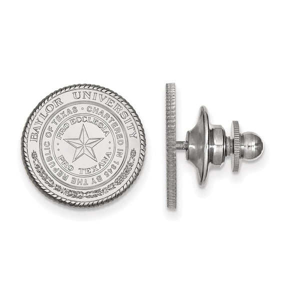 925 Sterling Silver Rh-plated LogoArt Baylor University Crest Lapel Pin; for Adults and Teens; for Women and Men