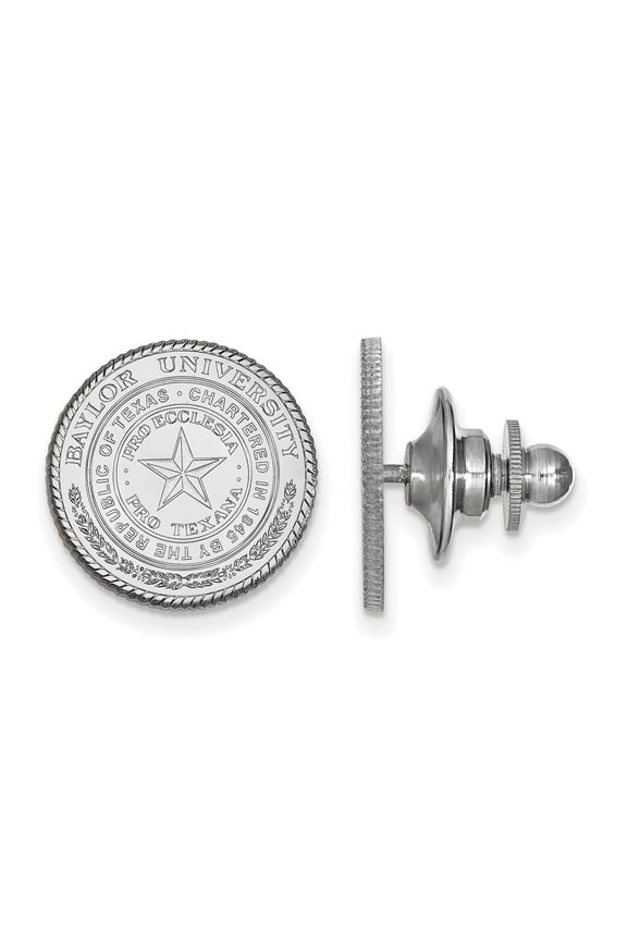925 Sterling Silver Rh-plated LogoArt Baylor University Crest Lapel Pin; for Adults and Teens; for Women and Men
