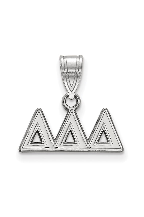 925 Sterling Silver Rh-plated LogoArt Delta Delta Delta Medium Pendant; for Adults and Teens; for Women and Men