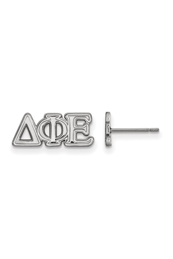 925 Sterling Silver Rh-plated LogoArt Delta Phi Epsilon XS Post Earrings; for Adults and Teens; for Women and Men