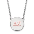 thumbnail image 1 of 925 Sterling Silver Rh-plated LogoArt Delta Zeta Large Enl Pend With Necklace; for Adults and Teens; for Women and Men, 1 of 2