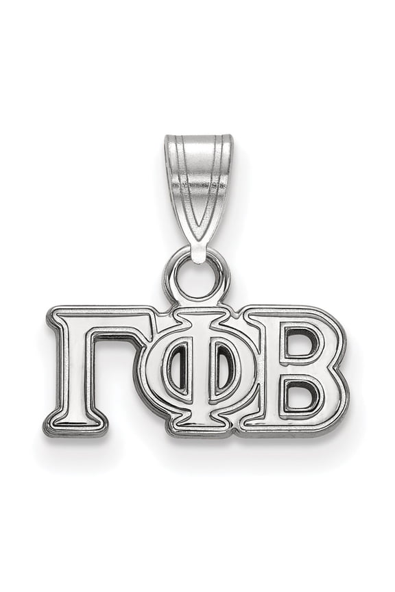 925 Sterling Silver Rh-plated LogoArt Gamma Phi Beta Medium Pendant; for Adults and Teens; for Women and Men