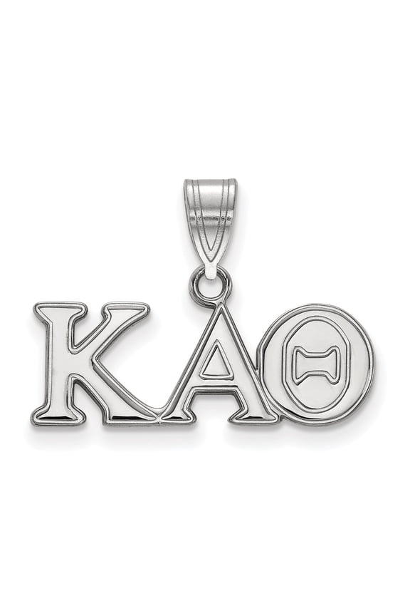 925 Sterling Silver Rh-plated LogoArt Kappa Alpha Theta Medium Pendant; for Adults and Teens; for Women and Men
