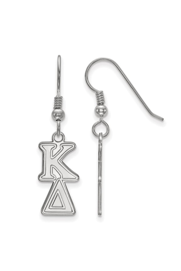925 Sterling Silver Rh-plated LogoArt Kappa Delta Dangle Small Earrings; for Adults and Teens; for Women and Men