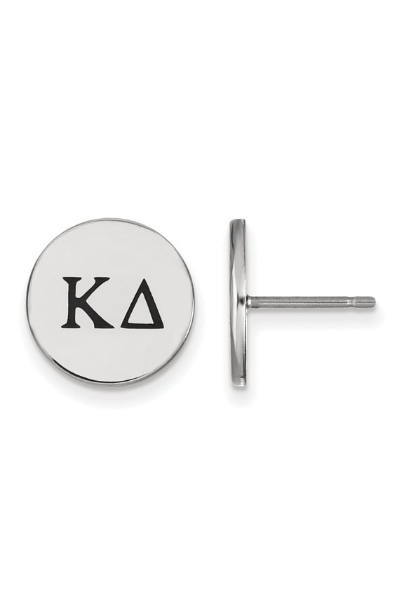 925 Sterling Silver Rh-plated LogoArt Kappa Delta Enameled Post Earrings; for Adults and Teens; for Women and Men