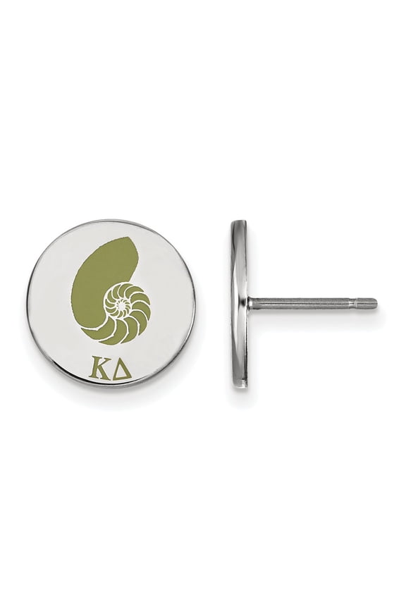 925 Sterling Silver Rh-plated LogoArt Kappa Delta Enameled Post Earrings