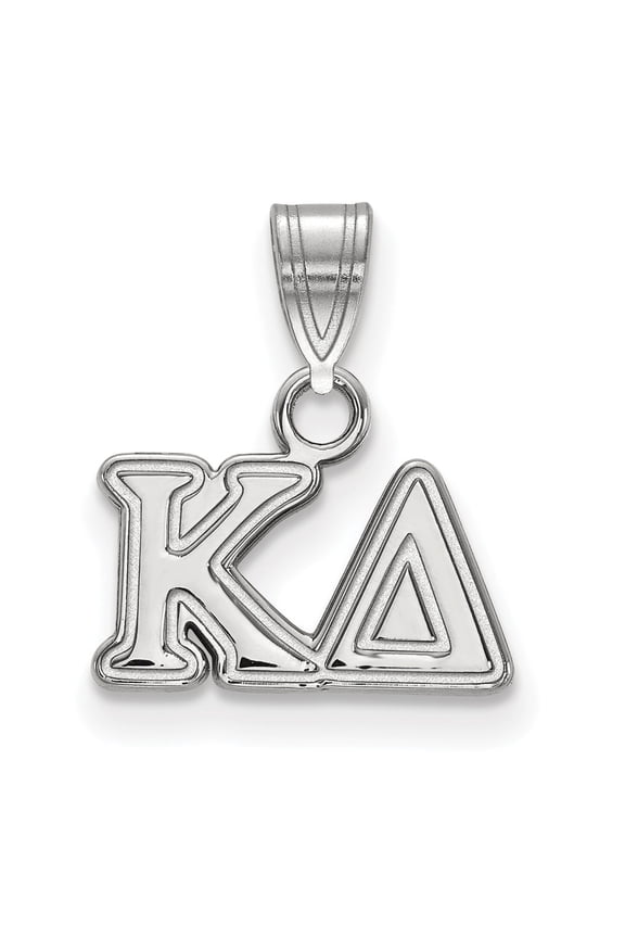925 Sterling Silver Rh-plated LogoArt Kappa Delta Medium Pendant; for Adults and Teens; for Women and Men