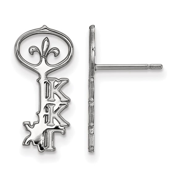 925 Sterling Silver Rh-plated LogoArt Kappa Kappa Gamma XS Post Earrings; for Adults and Teens; for Women and Men
