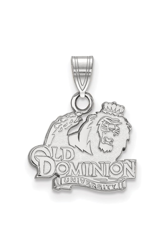 925 Sterling Silver Rh-plated LogoArt Old Dominion University Small Pendant; for Adults and Teens; for Women and Men