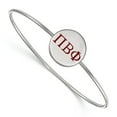 thumbnail image 1 of 925 Sterling Silver Rh-plated LogoArt Pi Beta Phi Enameled Slip-on Bangle; 7 inch; for Adults and Teens; for Women and Men, 1 of 2