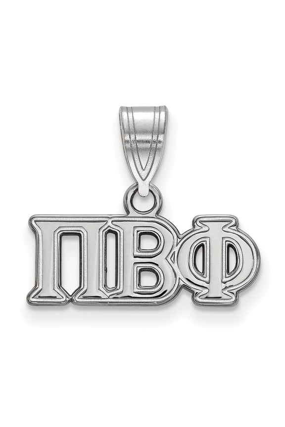 925 Sterling Silver Rh-plated LogoArt Pi Beta Phi Medium Pendant; for Adults and Teens; for Women and Men