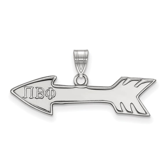 925 Sterling Silver Rh-plated LogoArt Pi Beta Phi Small Pendant; for Adults and Teens; for Women and Men