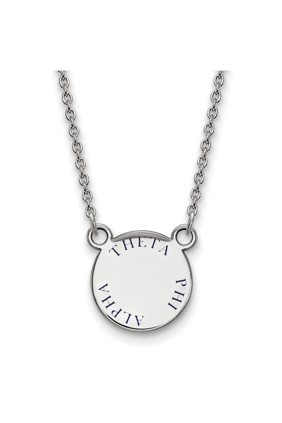 925 Sterling Silver Rh-plated LogoArt Theta Phi Alpha Sm Enl Pend With Necklace; for Adults and Teens; for Women and Men