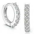 thumbnail image 1 of 925 Sterling Silver Rhinestone Hoop Diamond Earrings for Women Elegant Dangle Earrings for Wedding Party Daily Wear Jewelry Gift, 1 of 3