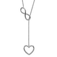 thumbnail image 1 of 925 Sterling Silver Rhod Plated Infinity 1 1/2 In Drop Love Heart Pendant With 2 In Ext Necklace 16 Inch 22mm Wide Penda, 1 of 2