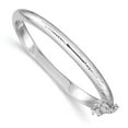 thumbnail image 1 of 925 Sterling Silver Rhod. Plated Text. With Safety Hinged Child's Bangle; for Children; for Women and Men, 1 of 3