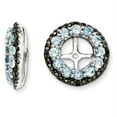 thumbnail image 1 of 925 Sterling Silver Rhodium Aquamarine and Black Sapphire Earring Jacket, 1 of 5
