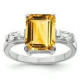 thumbnail image 1 of 925 Sterling Silver Rhodium Citrine Ring Size 7, 1 of 6