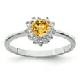 thumbnail image 1 of 925 Sterling Silver Rhodium Citrine Ring Size 8, 1 of 6