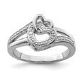 thumbnail image 1 of 925 Sterling Silver Rhodium Diamond Heart Ring Size 8, 1 of 2