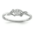 thumbnail image 1 of 925 Sterling Silver Rhodium Diamond Ring Size 6, 1 of 2