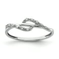 thumbnail image 1 of 925 Sterling Silver Rhodium Diamond Ring Size 8, 1 of 2