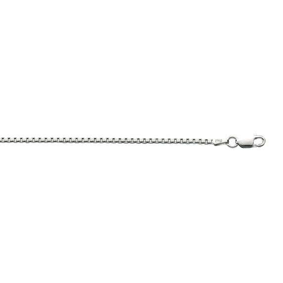 925 Sterling Silver Rhodium Finish 1.8mm Sparkle-Cut Box Chain Lobster Clasp Necklace 20 Inch Chain Necklace for Women a