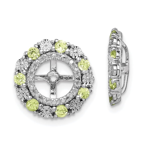 925 Sterling Silver Rhodium Peridot Earring Jacket