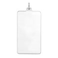 thumbnail image 1 of 925 Sterling Silver Rhodium Plate Engravable Rectangular Polish Front Satin Back Disc Charm 40.6x19.5mm Wide 0.7mm Thick, 1 of 2